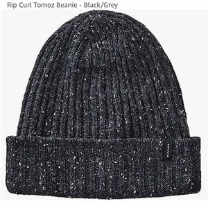 NWT Rip Curl Tomoz Beanie Color Black/Grey speckled one size fits most